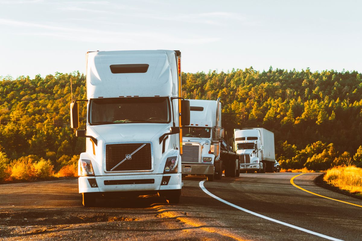 Semi truck on American highway